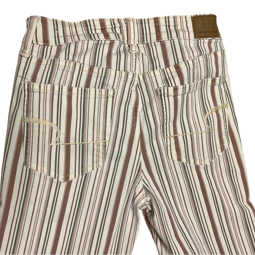 American Eagle Hi-Rise Jegging Women’s Size 6 Multi Striped Pants Skinny Jeans - Picture 13 of 14